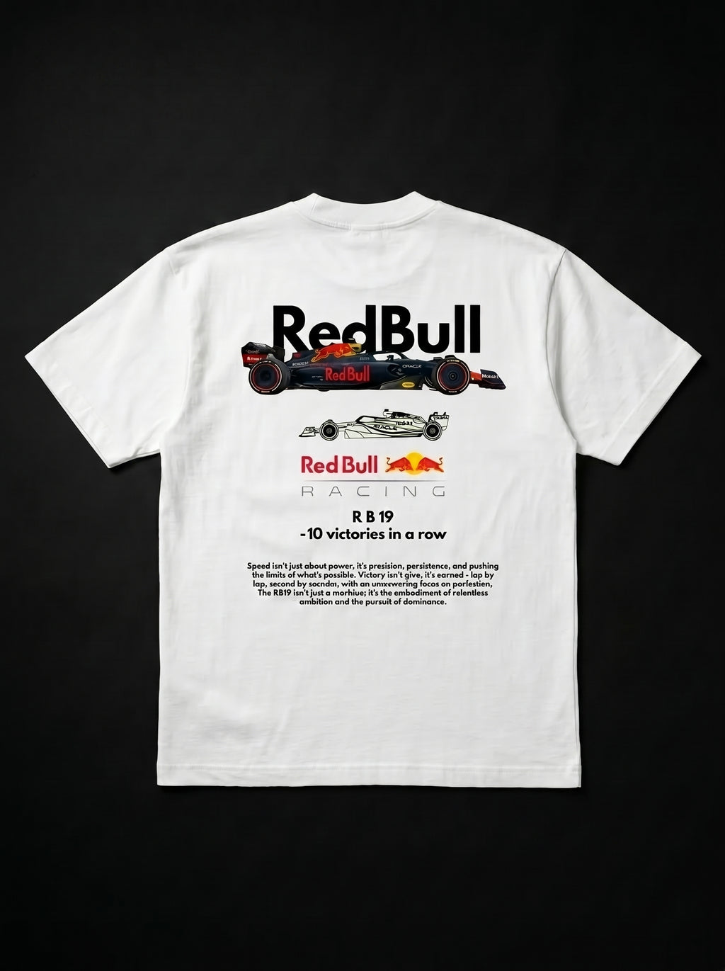 White t-shirt with Red Bull Racing logo 