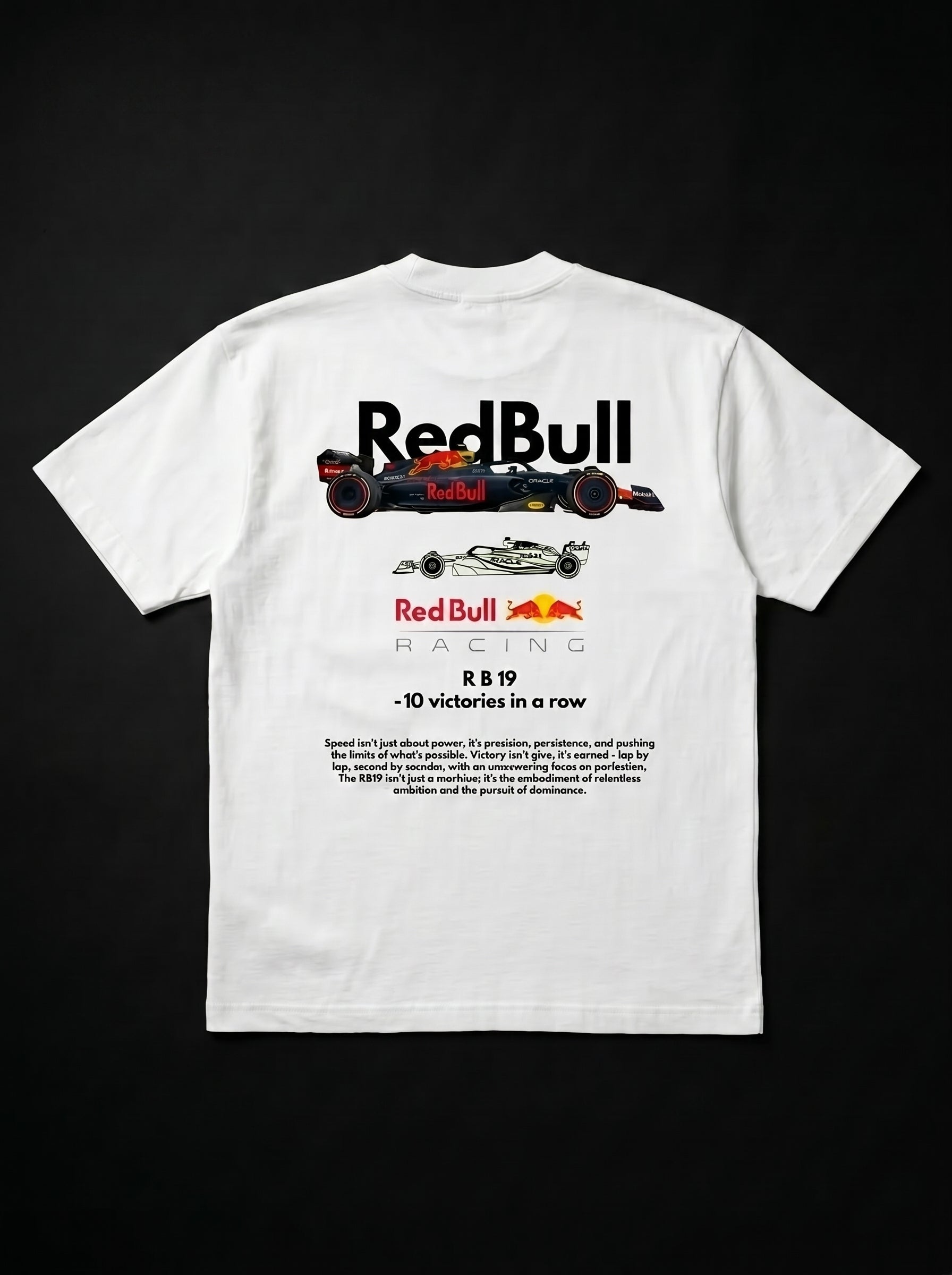 White t-shirt with Red Bull Racing logo 
